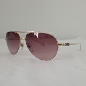 Chrome Hearts Gold Frame Sunglasses with Pink Lenses
